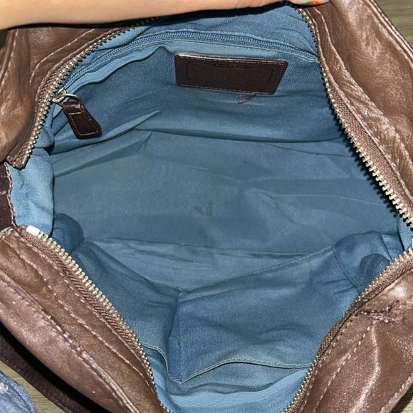 Coach Large Zoe Hobo F14707 Brown/ Silver Leather Shoulder Bag - Picture 9 of 10